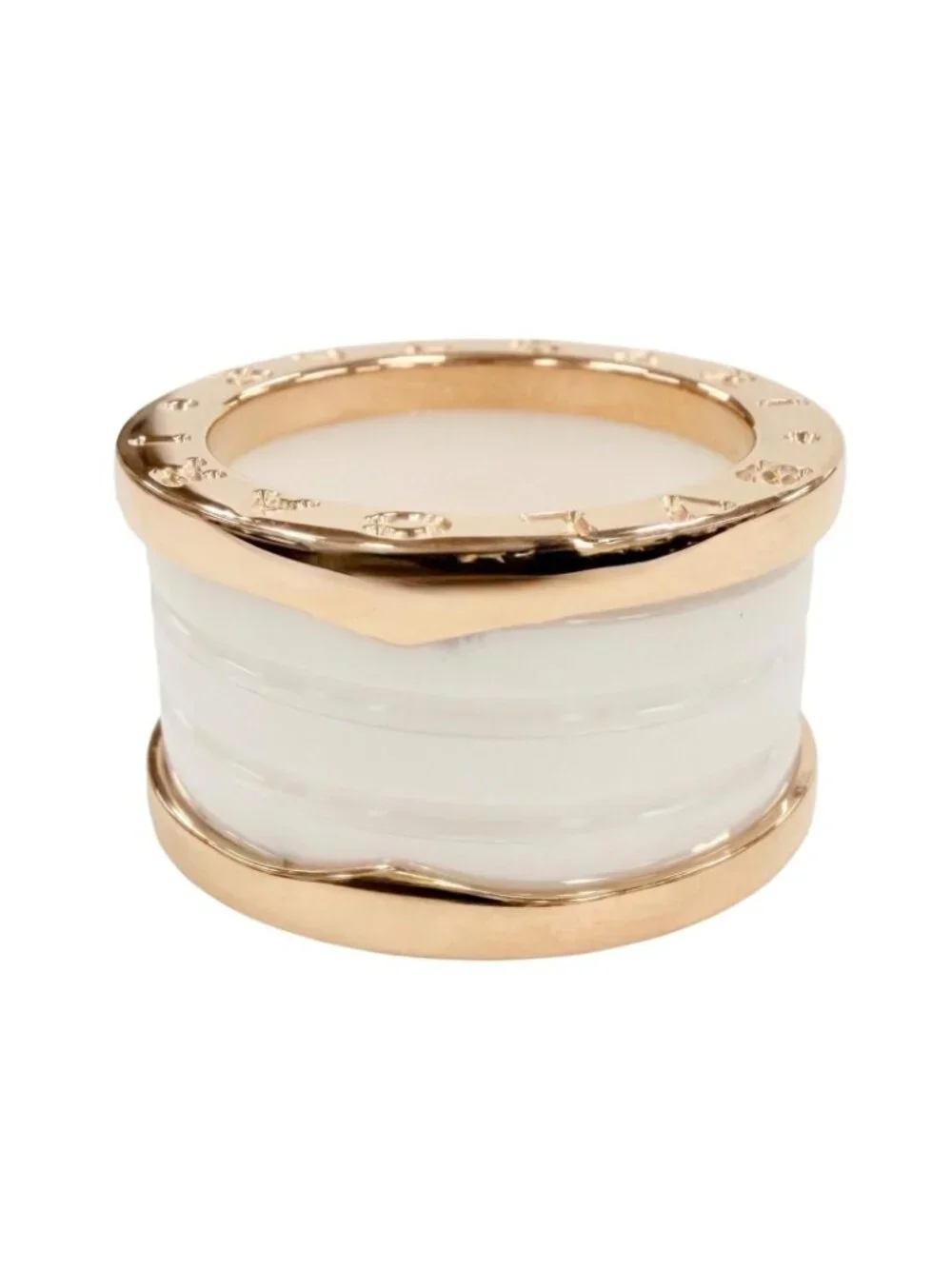 Bvlgari B.zero1 Ring 750 Ceramic Pink Gold White